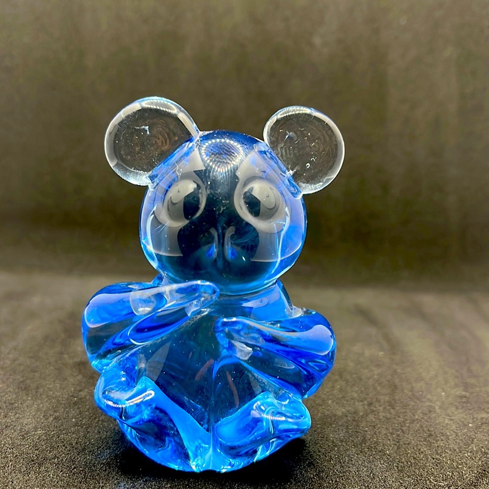 VINTAGE KUALA BEAR - BLUE GLASS FIGURINE/PAPERWEIGHT